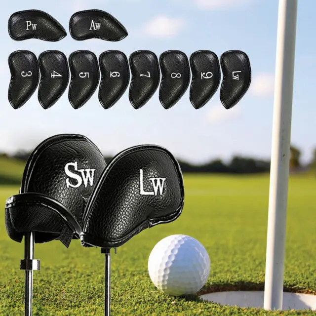 Universal Fits Golf Clubs Iron Head Covers 12Pcs Leather Golf Club Iron Head NEW