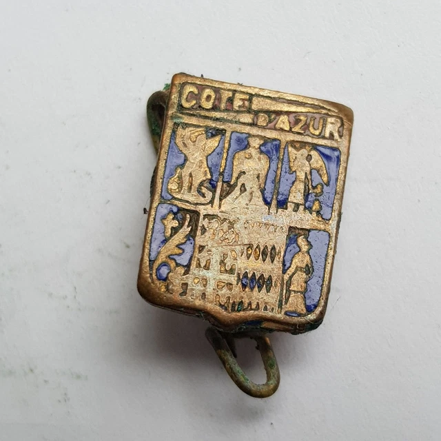 Brocante - Insigne Broche Ancienne émaillée Aux Armoiries D'une Ville