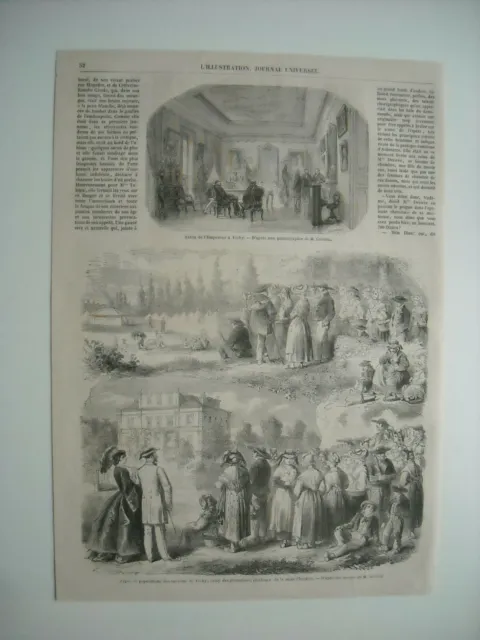 Gravure 1861. Types Des Populations Des Environs De Vichy; Camp Des Grenadiers..