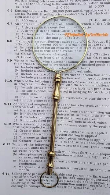 Brass Magnifying Glass Hand HELD - Brass Magnifier Brass Handle - Office Magnifi 3