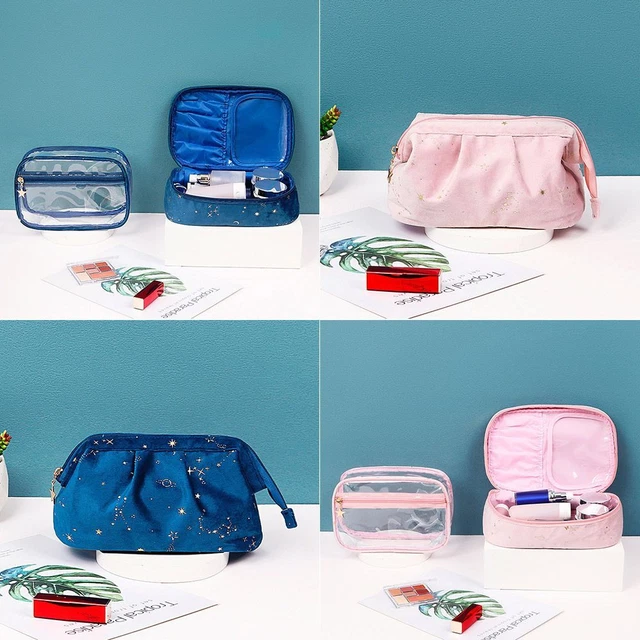 de lavage Pochette de maquillage Sac de stockage Sac cosmétique en velours doré