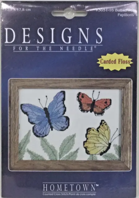 Janlynn Hometown Designs Counted Cross Kit #3051-16 BUTTERFLIES, New and Sealed
