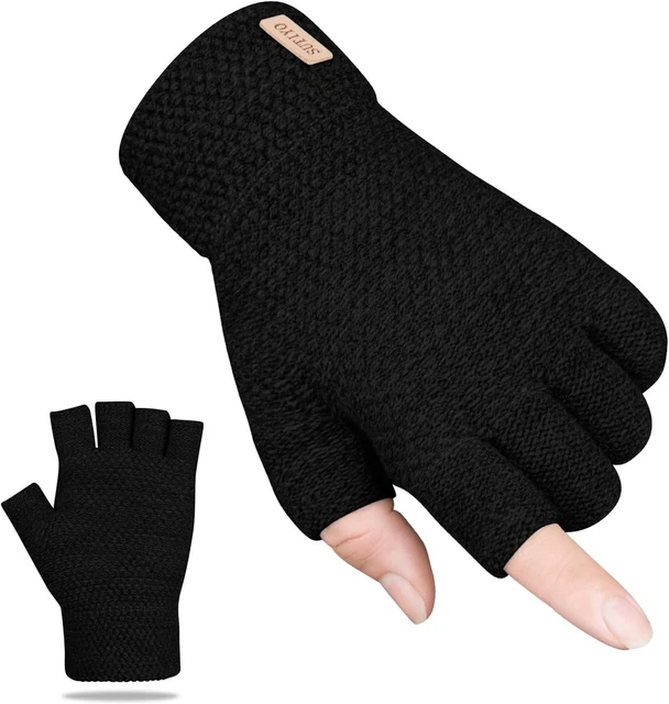 Sock Snob 1 Paia Donna Termici Caldi Invernali Sottili Guanti Lana da Neve ( One Size, Grey