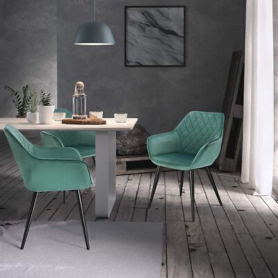 WOLTU BH268an-2 Sedie da Cucina in Tessuto Seduta Imbottita con Schienale Senza Braccioli Antracite 2 Pezzi 