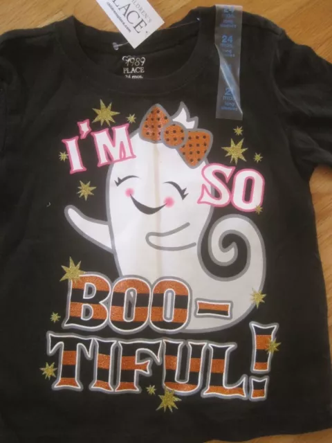 Girl TCP HALLOWEEN GHOST IM SO BOOTIFUL BLACK top shirt NWT 24m 2