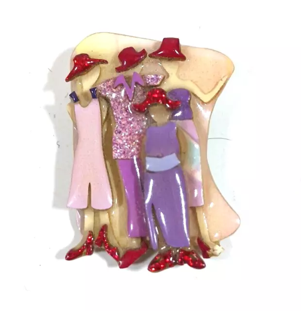 Women in Red Hats Friends Woman Pins by Lucinda Brooch