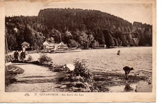 Carte postale ancienne : Gerardmer (88 400), au bord du lac