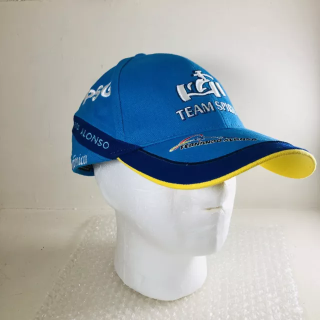 Fernando Alonso F1 Formula 1 Team Spirit Blue Yellow Adjustable Hat Cap