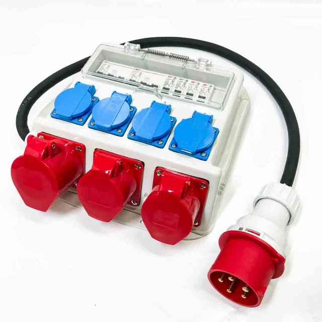 Solartronics Bouwstroomverdeler Ingang: 32A Uitgang: 4x230V, 2x400V 16A 1x400v Sterke Stroom Met Zekering 684217432