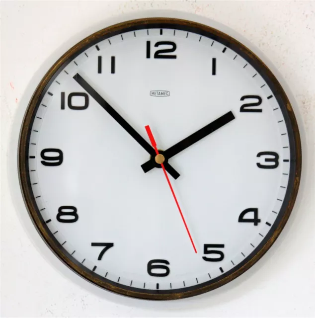 Vintage 22cm Metamec Wall Clock - White Retro Mid Century 1970s Kitchen Clock 2