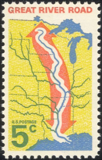 USA 1966 GREAT River Road/Transport/Motoring/Rivers/Tourism/Maps 1v ...