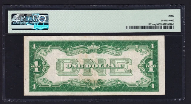 Fr. 1601exp 1928A $1 Silver Certificate *EXPERIMENTAL* (YB Block) PMG 30 VF 2
