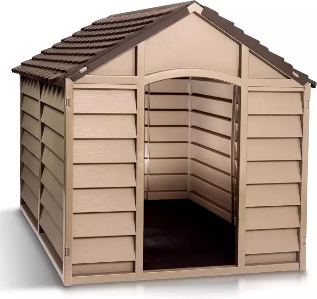 Starplast Small Dog House Kennel Weather & Water Resistant Easy Assembly - Brown