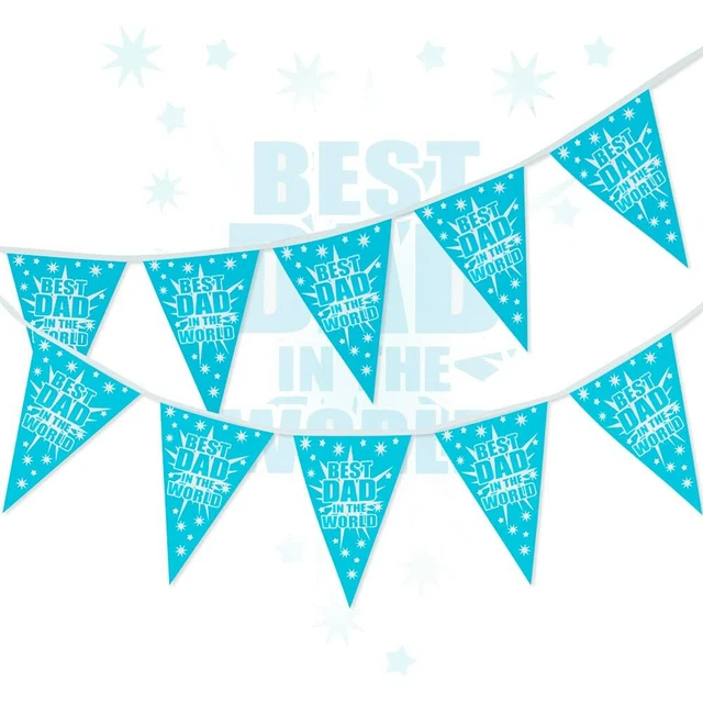 Dads Gifts Best Dad In The World Banner Bunting Decoration Fathers Day Banner UK