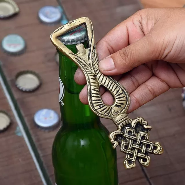 Antique Style Brass Geometric Design Bottle Opener For Beer Soda Wine Cork Cap