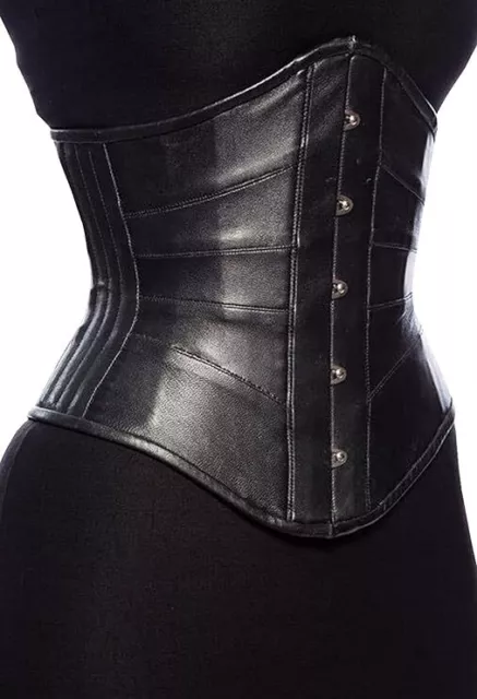 Corsetto sottopetto in pelle nera resistente corsetto sotto il seno vita allenamento vita