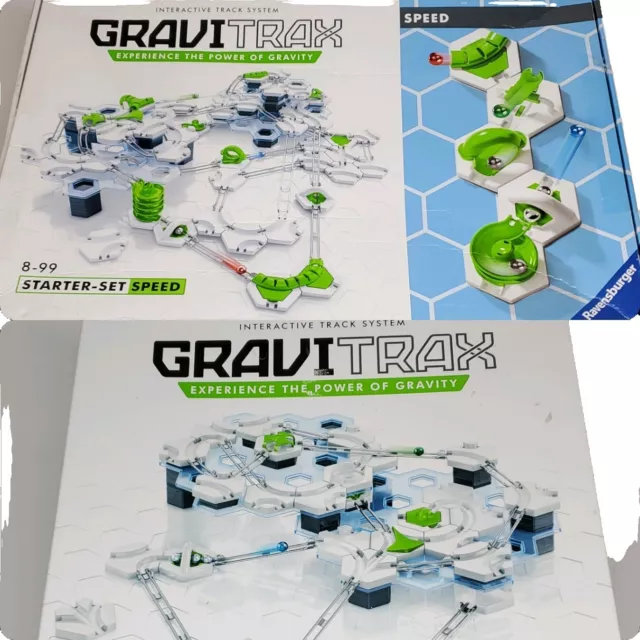 Lot of 2 Ravensburger GraviTrax Starter Sets 27615 & Speed 1 Pc missing 49 Extra