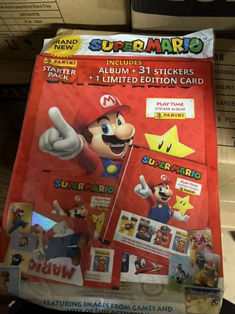 panini Super Mario Playtime Sticker Collection sealed album pack + 31 stickers