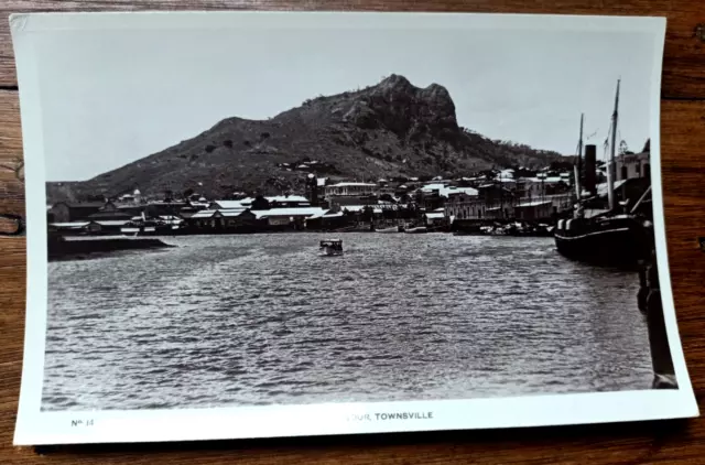 Pre War Vintage Real Photo Postcard- Inner Harbour Townsville