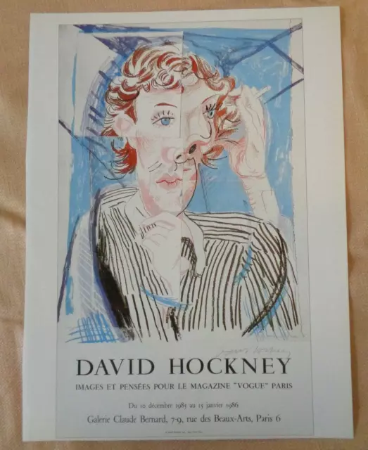 David Hockney Poster offset Lithograph Galerie Claude Bernard Paris Vogue Images