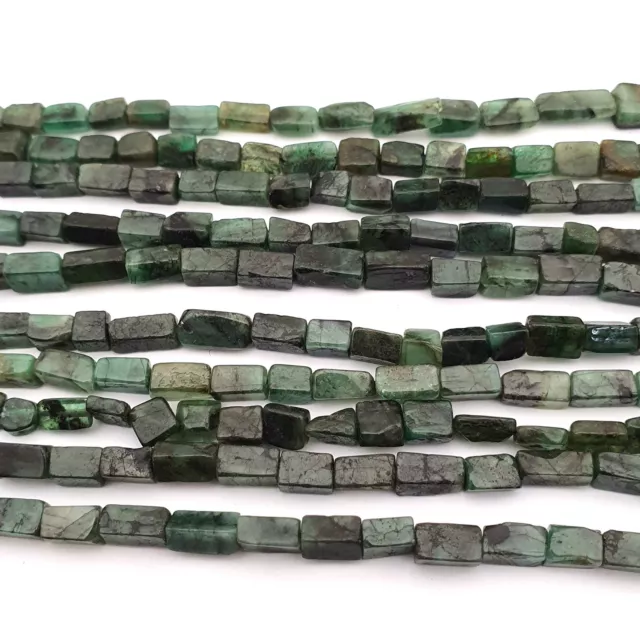 Natural Shaded Emerald Tube Smooth Gemstone Necklace Beads 4 7 MM 92 CT 18 Inch