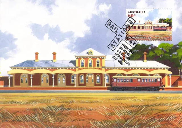 S2394 Australia 2013 Railway Stations Aust Post Maxicard postcard