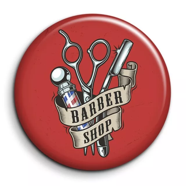 Barber Shop Badge 38mm Button Pin métal