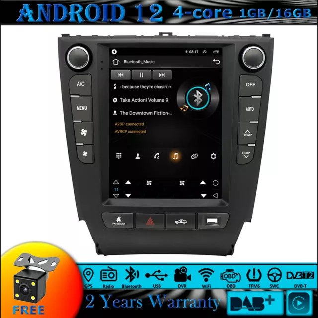 9.7"Android 12 Autoradio DAB GPS SAT Navi Carplay BT For Lexus IS250 200 300 350