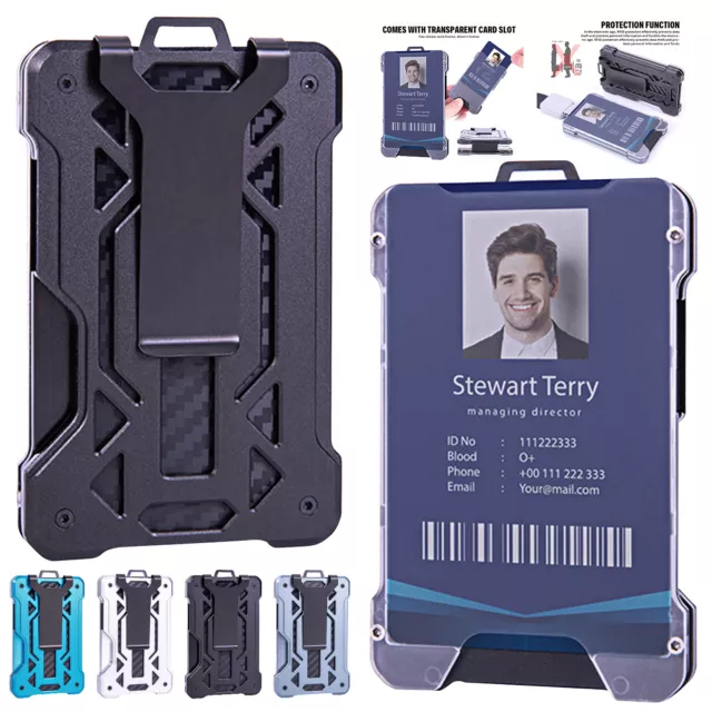 Men Aluminum Alloy RFID Blocking Slim Money Clip Wallet Credit Card ID Holder US