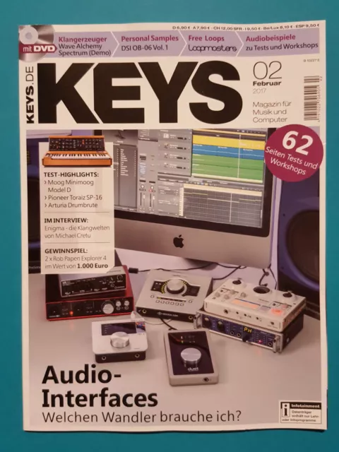 Keys 02/Feb./2016 mit DVD Musik und Computer  ungelesen  1A absolut TOP