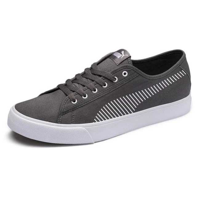 PUMA BARI MENS Gray Canvas Low Top Lace Up Sneakers Shoes Trainers Soft Foam 29.99 PicClick UK
