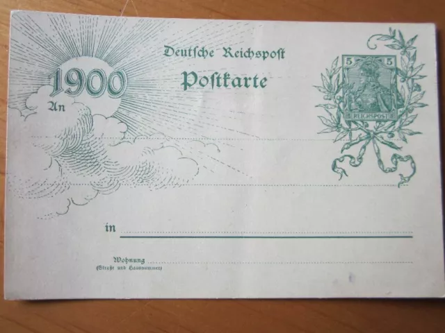deutsche Reichpost Postkarte von 1900 ungelaufen