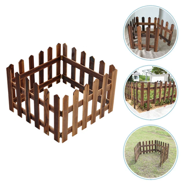 Lot De 2 Mini Clôtures En Bois Blanc 5x90 Cm - Décoration Jardin Miniature, Bonsaï, Maison De Poupée