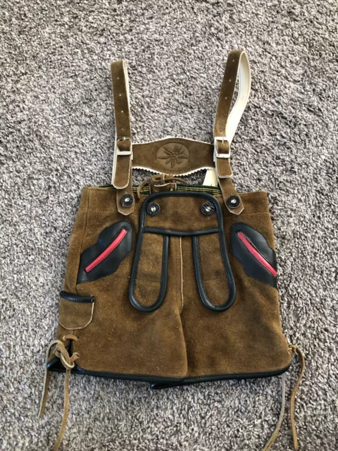 Vintage Brown Suede Lederhosen, Echtes Leder Size 68 Kitz Austria