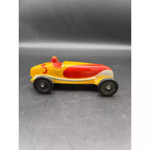 Sun Rubber #3 Racer 1940's Yellow and Red Toy Car