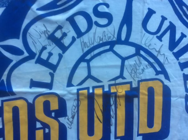 Leeds United 1990s Autographed Signed Shirt Worthington Couzens Beeney Bowman