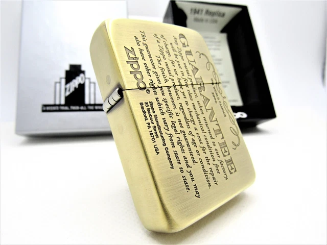 1941 Replica Brass Guarantee  Zippo  2020 MIB Rare 3