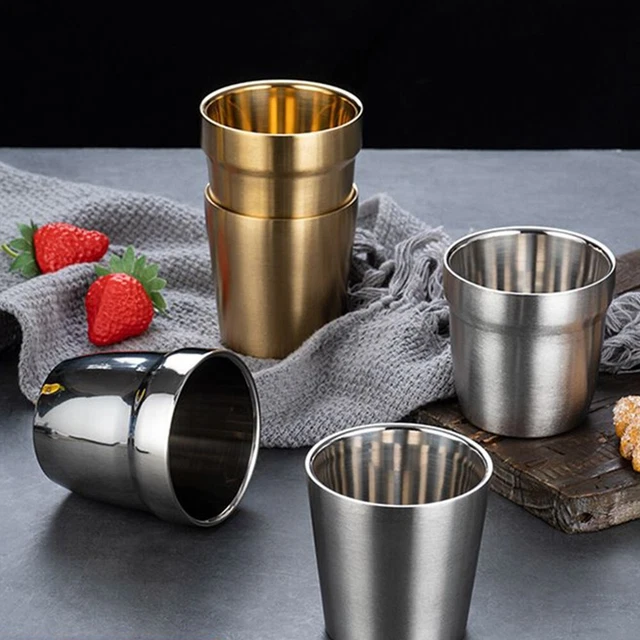 Taza de oro plateada para herramientas de cocina salsas de acero inoxidable inmersiones para condimentos