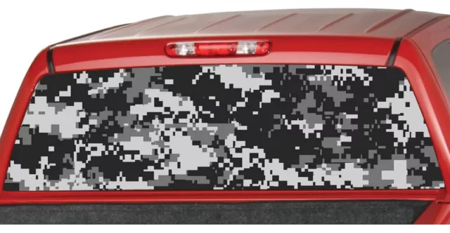 URBAN DIGITAL CAMO BLACK Rear Truck ute Window Graphic Decal Tint camouflage