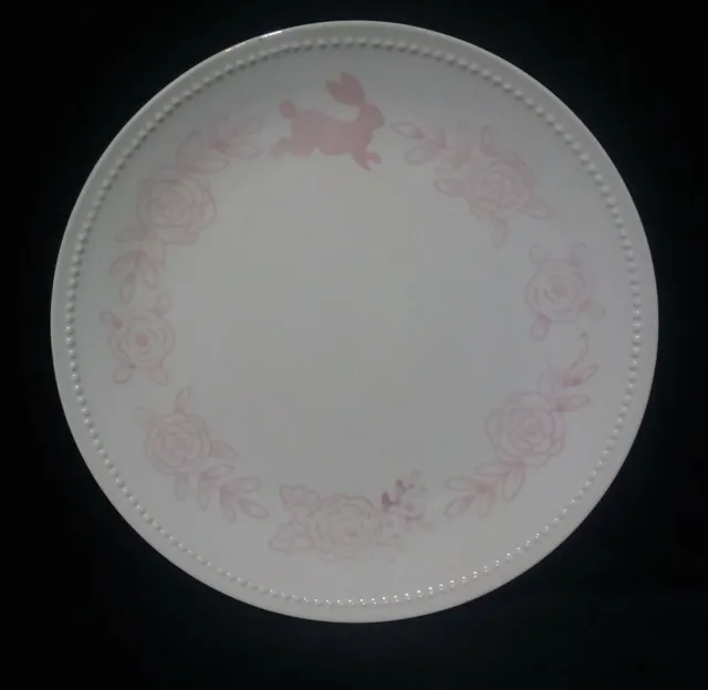 Threshold Easter Bunny Pink Rabbit 10 3/8" Dinner Plates Stoneware 10.3/8" NWT