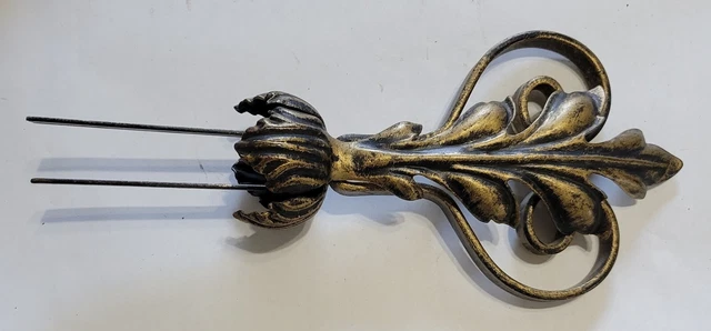 Vintage Metal Drapery Curtain Rod Finials (2) Sets  (4) Total 6" 2