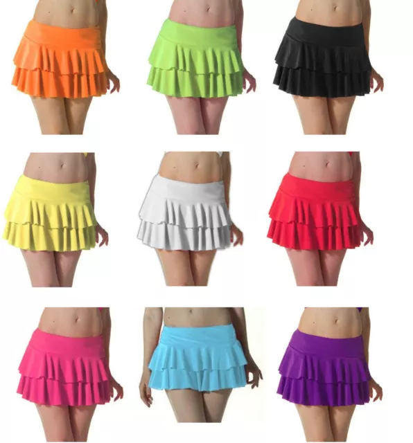 New Ladies Girls UV Neon Ra-Ra Skirt Dance Party Casual Club Wear Womens Skirts