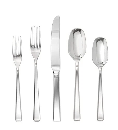 Fortessa Scalini 18/10 Stainless Steel Flatware, 5 Piece Place Setting, Servi...