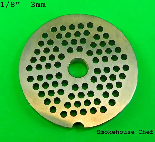 Size #5 Meat Grinder Plate disc w/ 1/8" FINE grind holes    Stainless Steel