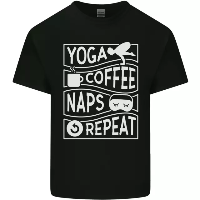 T-shirt top da uomo cotone Yoga ciotole da caffè ripetizione divertente