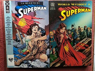La Morte Di Superman + Un Mondo Senza Superman (Originale Usa) Ottimi!