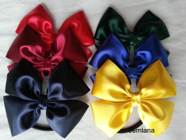 Jemlana's handmade hair ties for school girls.( Good Size Bow )Made in Australia