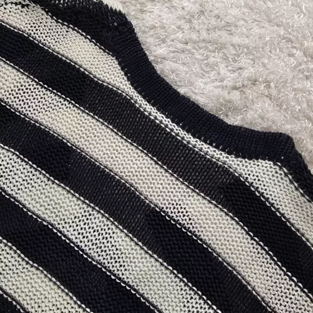 Derek Lam 10 Crosby black stripe linen sweater SIZE S cross over open back (L) 3