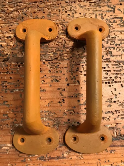   2 CAST IRON 5 inch Rustic "Rusty" Gate Barn Door Drawer Handles Pulls