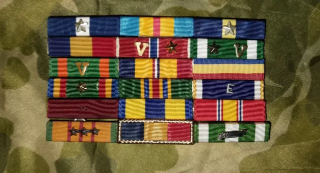 BARETTE de 18 RUBANS de RAPPEL US NAVY VIETNAM